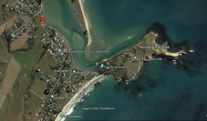 Huriawa Pa and the walking hiking trail track around it